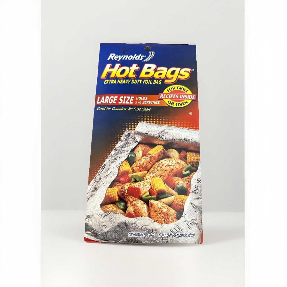 Reynolds Hot Bags Extra Heavy Duty Foil Bag Large Size‎ Holds 5-6 Servings 2001